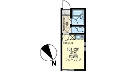 ソラシア 間取り図 101・201号室(1ルーム+ロフト・洋室約5.6帖)