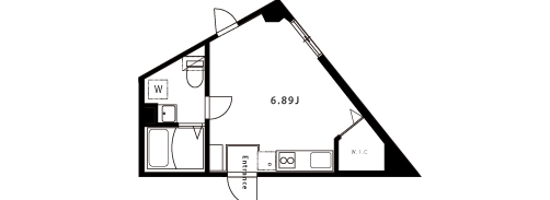 Y'Style 間取り図 1階 Bタイプ(1ルーム 約6.89帖・19.29㎡・WIC付)